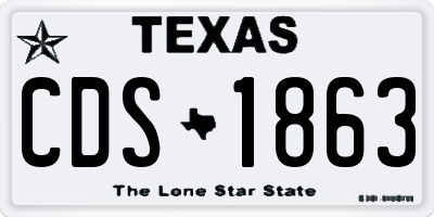 TX license plate CDS1863