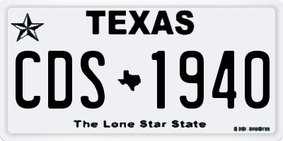TX license plate CDS1940