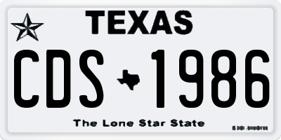 TX license plate CDS1986