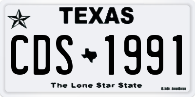 TX license plate CDS1991