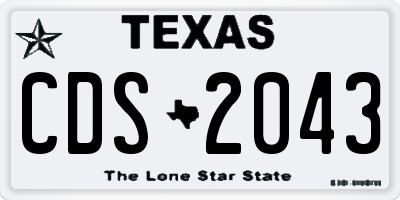 TX license plate CDS2043