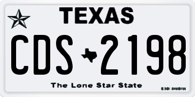 TX license plate CDS2198