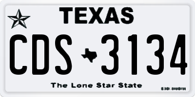 TX license plate CDS3134