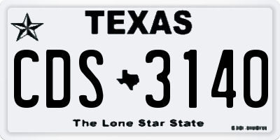 TX license plate CDS3140