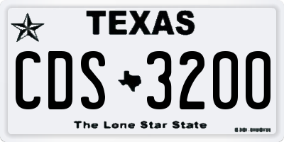 TX license plate CDS3200