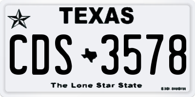 TX license plate CDS3578