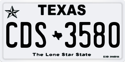 TX license plate CDS3580