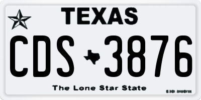 TX license plate CDS3876