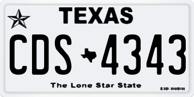 TX license plate CDS4343