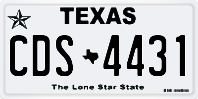 TX license plate CDS4431