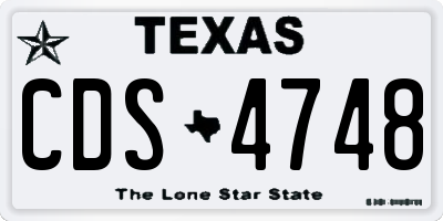 TX license plate CDS4748