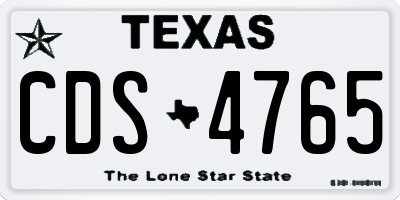 TX license plate CDS4765
