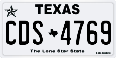 TX license plate CDS4769