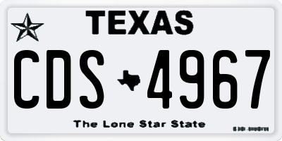 TX license plate CDS4967
