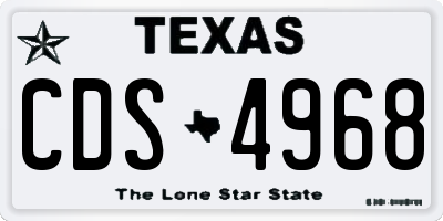TX license plate CDS4968
