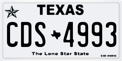 TX license plate CDS4993