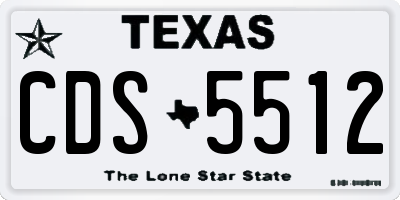 TX license plate CDS5512