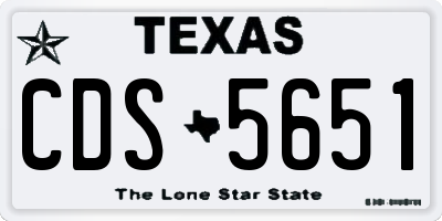 TX license plate CDS5651