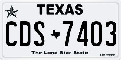 TX license plate CDS7403