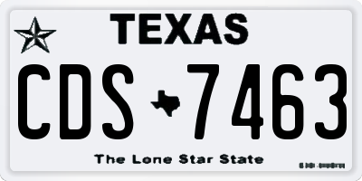 TX license plate CDS7463