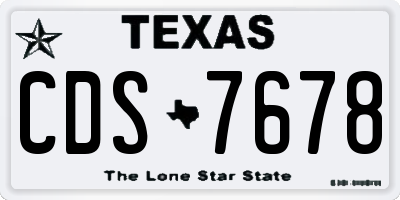 TX license plate CDS7678