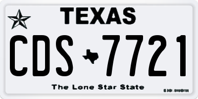 TX license plate CDS7721