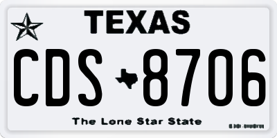 TX license plate CDS8706