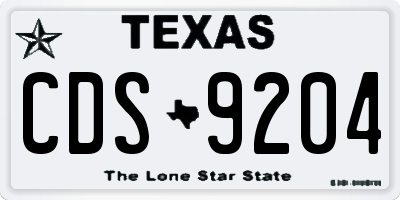 TX license plate CDS9204