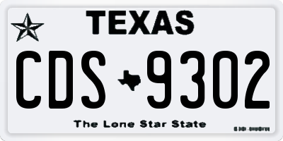 TX license plate CDS9302
