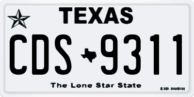 TX license plate CDS9311