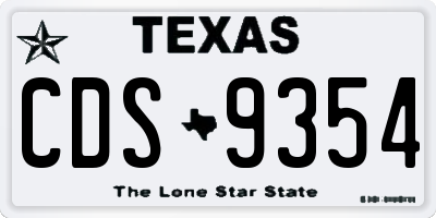 TX license plate CDS9354