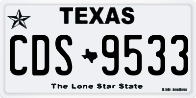 TX license plate CDS9533