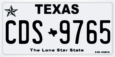 TX license plate CDS9765