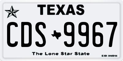 TX license plate CDS9967