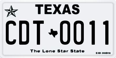 TX license plate CDT0011