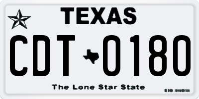 TX license plate CDT0180