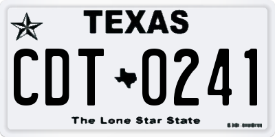 TX license plate CDT0241