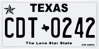 TX license plate CDT0242