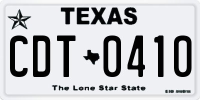 TX license plate CDT0410