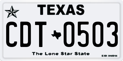 TX license plate CDT0503