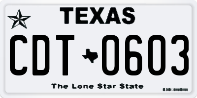 TX license plate CDT0603