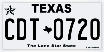 TX license plate CDT0720