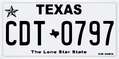 TX license plate CDT0797