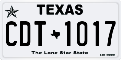 TX license plate CDT1017