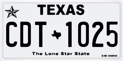 TX license plate CDT1025