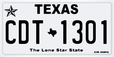 TX license plate CDT1301