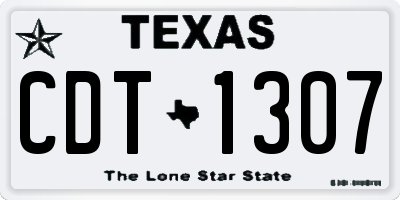 TX license plate CDT1307