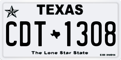 TX license plate CDT1308
