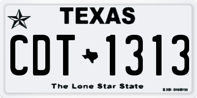 TX license plate CDT1313