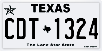 TX license plate CDT1324